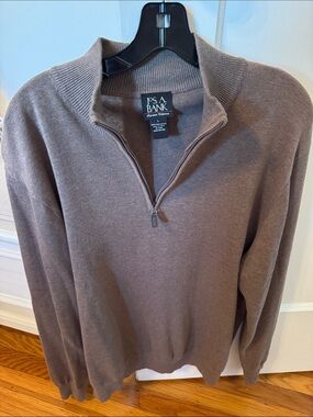 Jos. A. Bank Men's Taupe Brown Quarter-Zip Sweater